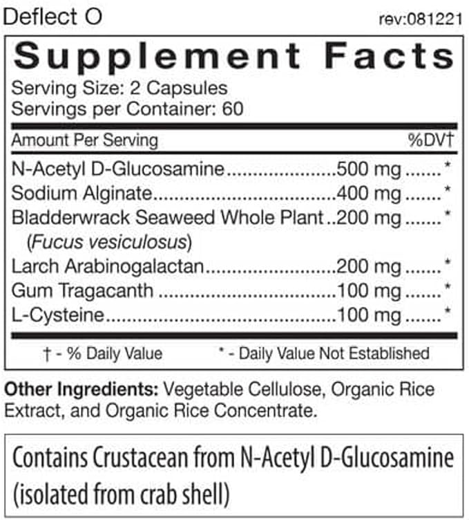 D'Adamo Personalized Nutrition Deflect Lectin Blocker (Blood Type O) - 120 Vegetarian Capsules. Metabolism Booster. Immune Support. Made in The USA.