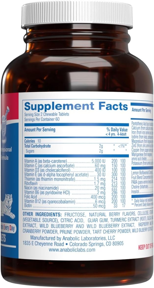 25-in-1 Kids Chewable Multivitamin - Clinically Formulated Kids Multivitamin with Iron Magnesium Vitamins A B Complex C D E Antioxidant Rich Fruit Extracts & More - Made in The USA - 2 Month Supply