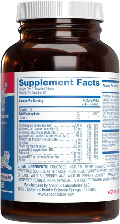 25-in-1 Kids Chewable Multivitamin - Clinically Formulated Kids Multivitamin with Iron Magnesium Vitamins A B Complex C D E Antioxidant Rich Fruit Extracts & More - Made in The USA - 2 Month Supply