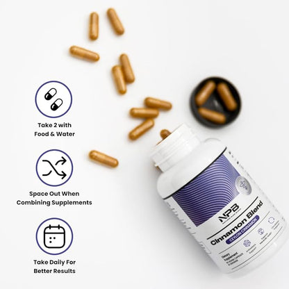 Nature's Pure Blend Ceylon Cinnamon Capsules with Turmeric Curcumin Supplement – Cinnamon Extract for Cell Support – Organic Turmeric Supplement, Herbal Support for Women & Men (2,225mg, 90 Caps)