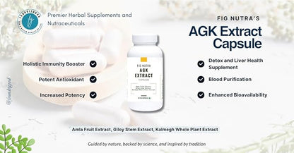 FiG Nutra’s AGK Extract Capsules | Herbal Immune Support Supplement | Amla, Giloy, Kalmegh Extracts Blend | 60 Veg Capsules