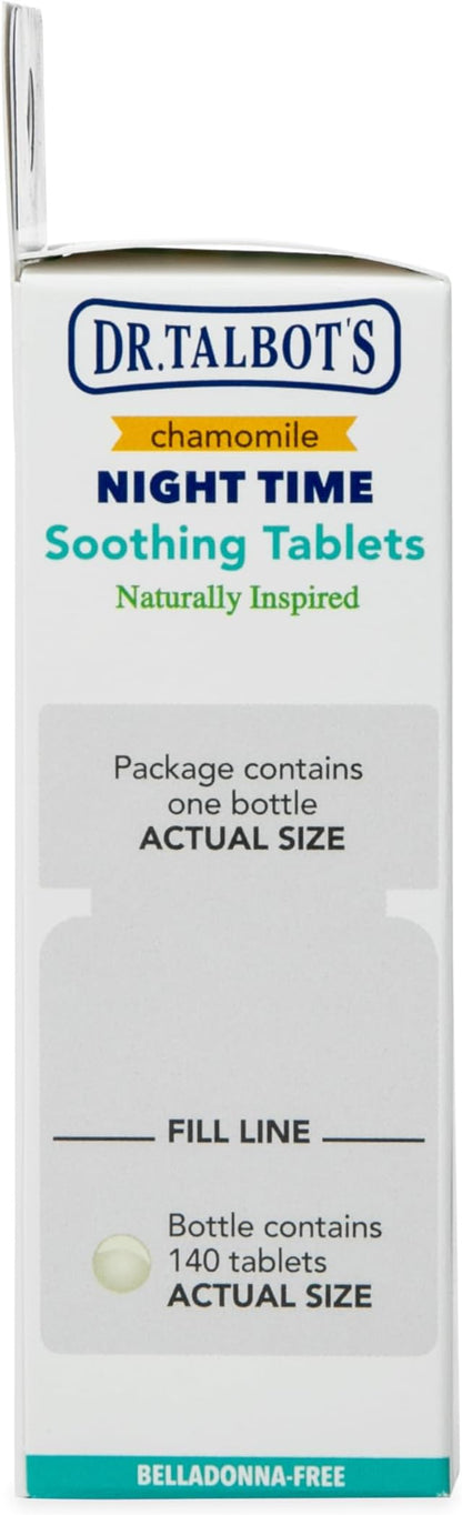 Dr. Talbot's Night Time Chamomile Soothing Tablets, Naturally Inspired, Quick Dissolve, 140 Count