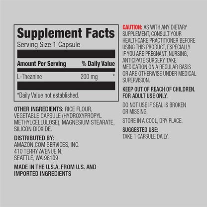 Amazon Elements Theanine 200mg 60 Capsules