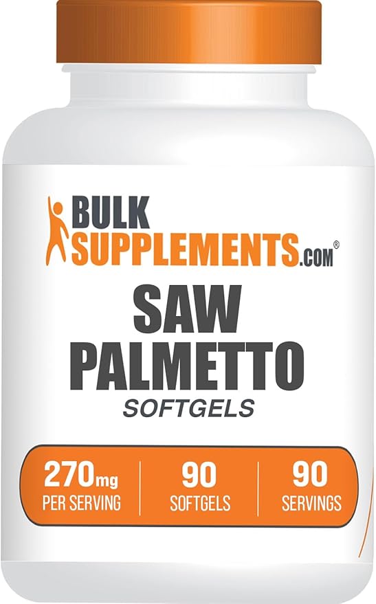 BulkSupplements.com Saw Palmetto Softgels - Saw Palmetto Supplement, Saw Palmetto 270mg - Herbal Supplement, Gluten Free, 1 Softgel per Serving, 90 Count (Pack of 1)