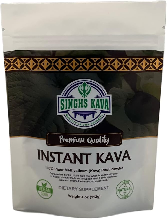 Micronized Instant Kava Powder-Fijian Kava (4oz), 4 Ounce (Pack of 1)