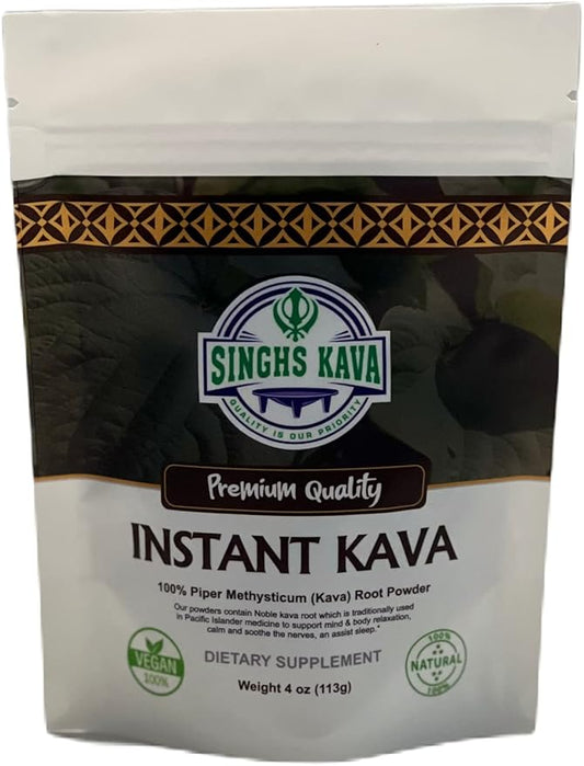 Micronized Instant Kava Powder-Fijian Kava (4oz), 4 Ounce (Pack of 1)