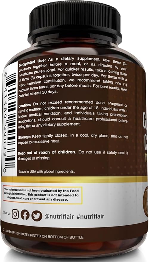 NutriFlair Glucosamine Chondroitin Turmeric MSM Boswellia, 180 Capsules - Joint Comfort Supplement - Natural & Non-GMO - Antioxidant Pills - Supports Back, Knees, Hands, Joints, Cartilage