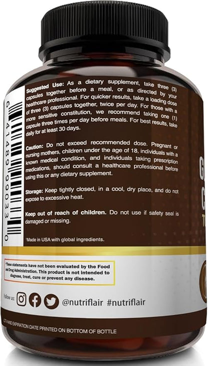 NutriFlair Glucosamine Chondroitin Turmeric MSM Boswellia, 180 Capsules - Joint Comfort Supplement - Natural & Non-GMO - Antioxidant Pills - Supports Back, Knees, Hands, Joints, Cartilage