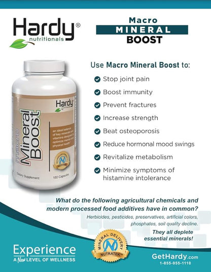 Macro Mineral Boost - High Intensity Calcium Supplement for Bone & Teeth Health with Vitamin C, D, K, Calcium, Phosphorus, and Magnesium, Ultra Absorbable