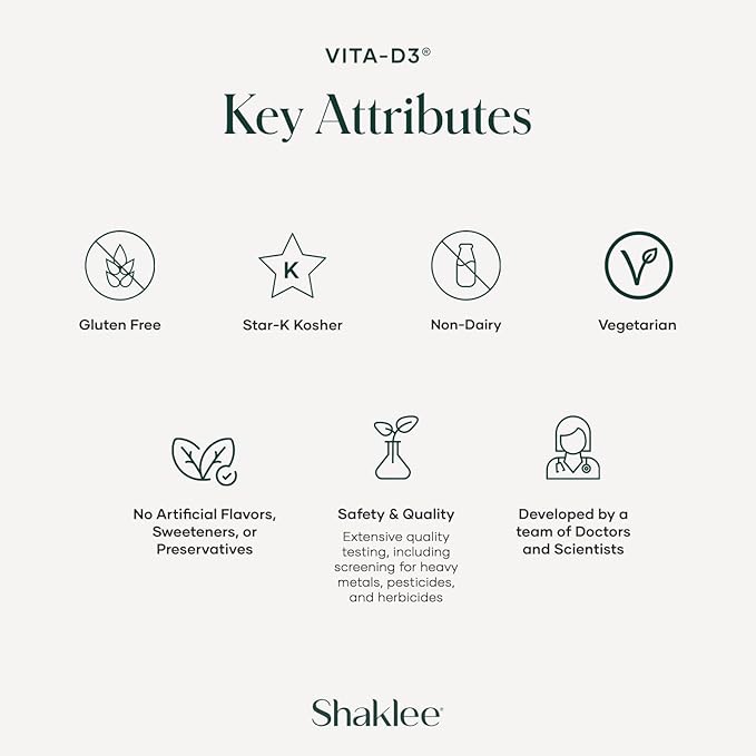 Shaklee - Vita-D3® 2,000 IU - High-Potency Vitamin D3 for Bone, Heart, and Immune Health | Vitamin D, Enhance Calcium Absorption and Overall Wellness | 1 Tablet Daily - 90 Tablets