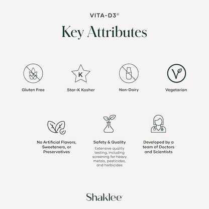 Shaklee - Vita-D3® 2,000 IU - High-Potency Vitamin D3 for Bone, Heart, and Immune Health | Vitamin D, Enhance Calcium Absorption and Overall Wellness | 1 Tablet Daily - 90 Tablets