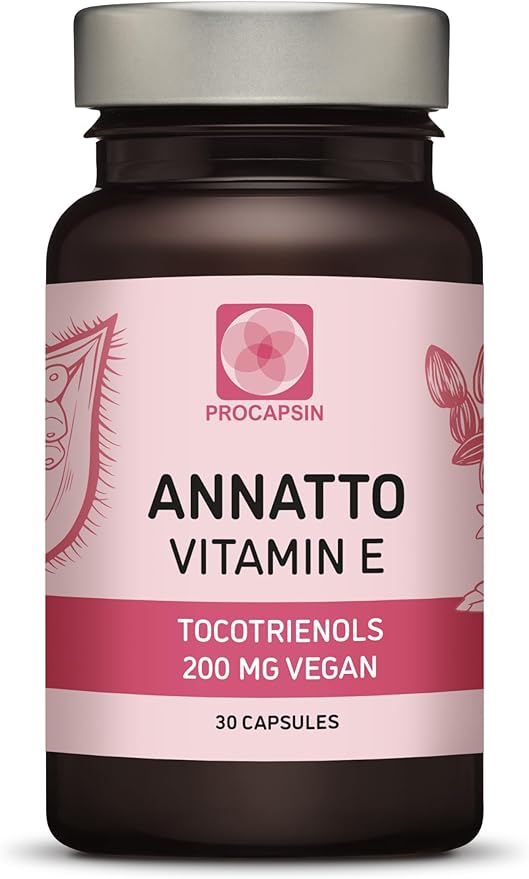 Annatto Tocotrienols Vegan Vitamin E Supplement, Tocopherol Free, Eannatto Capsules Without PAH's and contaminants - Improved from Deltagold - 200mg - Non-GMO & Antioxidant (30)