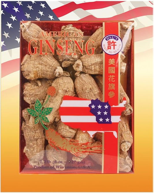 SKU #0109-8, Hsu's Ginseng Short Jumbo Cultivated American Ginseng Roots (8 oz = 227 gm/Box), 0109-8, 0109.8
