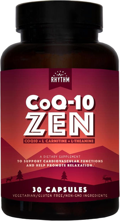Natural Rhythm CoQ10-ZEN (Coenzyme Q10 + L-Carnitine + L-Theanine) - 30 Capsules