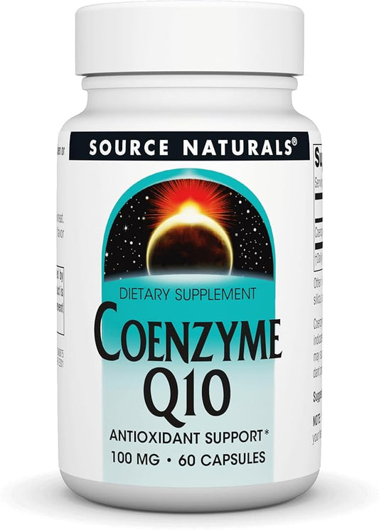 Source Naturals Coenzyme Q10 Antioxidant Support 100 mg for Heart, Brain, Immunity, & Liver Support - 60 Capsules