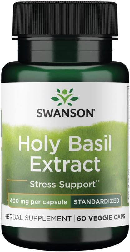 Swanson Holy Basil (Tulsi) Extract 400 Milligrams 60 Veg Capsules
