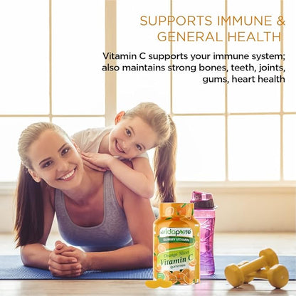 MYVIDAPURE Vitamin C Gummy Slices Natural Orange Flavor Non-GMO Vegan Friendly Gluten Free Gelatin Free (60 Gummies)