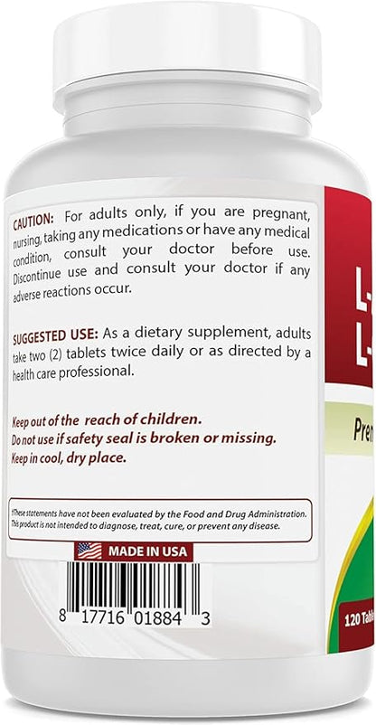 Best Naturals L-Arginine L-Ornithine - 1000mg per Serving - 120 Tablets - Non-GMO & Gluten Free (120 Count (Pack of 2))