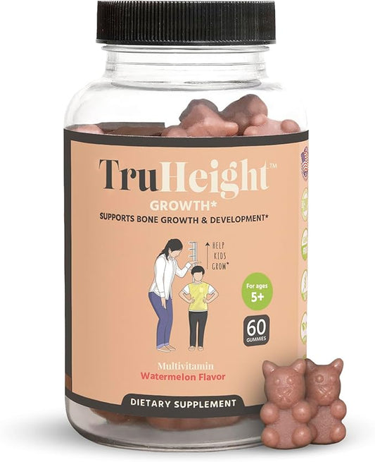 TruHeight Growth Gummies (Watermelon) Natural Growth & Development Supplement for Kids & Teens - Vitamin D, K, Calcium & Ashwaganda - Bone Strength Vitamins - Picky Eater Vitamin for Kids - Ages 5+