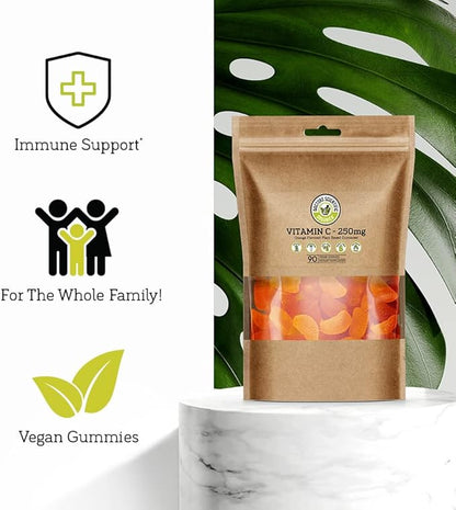 DSO Vitamin C Gummies - Delicious and Natural Orange Flavored Gummies - Vegan Plant Based Gummies 90 Count
