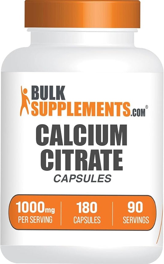BulkSupplements.com Calcium Citrate Capsules - Calcium Citrate Supplement - Soy Free -180 Capsules (Pack of 1)