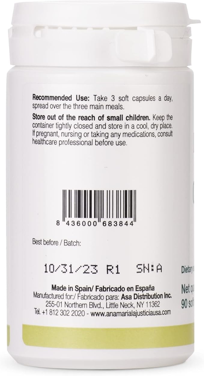 Ana Maria Lajusticia- COD Liver Oil - Rich in Omega-3 + Vitamins A, D & E. 30-Day Treatment Pack. Cardiovascular Health. Gluten Free.