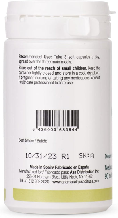 Ana Maria Lajusticia- COD Liver Oil - Rich in Omega-3 + Vitamins A, D & E. 30-Day Treatment Pack. Cardiovascular Health. Gluten Free.