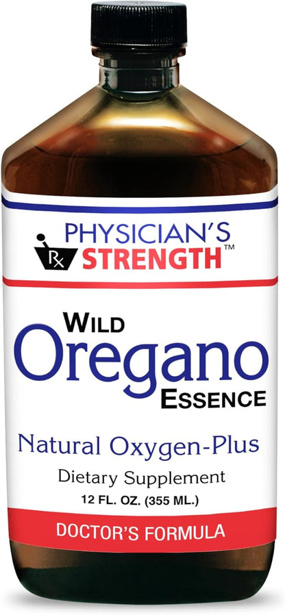 Physician's Strength Wild Oregano Essence - 12 fl oz - All-Natural Hydrosol - Supports Oxygen Levels - Non-GMO & Chemical Free - 12 Servings