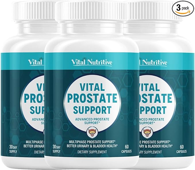 Vital Prostate Support Supplement for Men – Multiphase Herbal Formula with Saw Palmetto, Beta-Sitosterol & Zinc – Urinary Flow, Bladder Comfort & Prostate Health Supplements for Men – 90 Day Supply