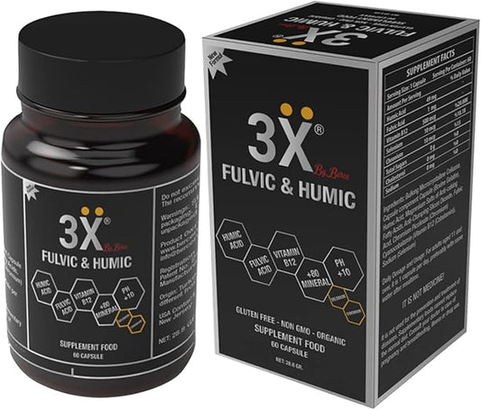 3X Fulvic and Humic Acid - 80 Minerals - Vitamin B12 - Selenium - Chromium - 60 Servings - 60 Day Supply