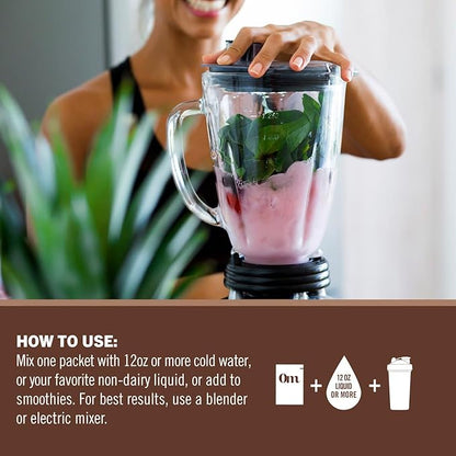 OM Mushroom Superfood Master Blend Mushrooms & Adaptogens, Creamy Chocolate Plant Protein, Single Serve, 10 Count, 10 Mushroom Complex, Lion's Mane, Ashwagandha for Energy, Recovery, Stress Relief