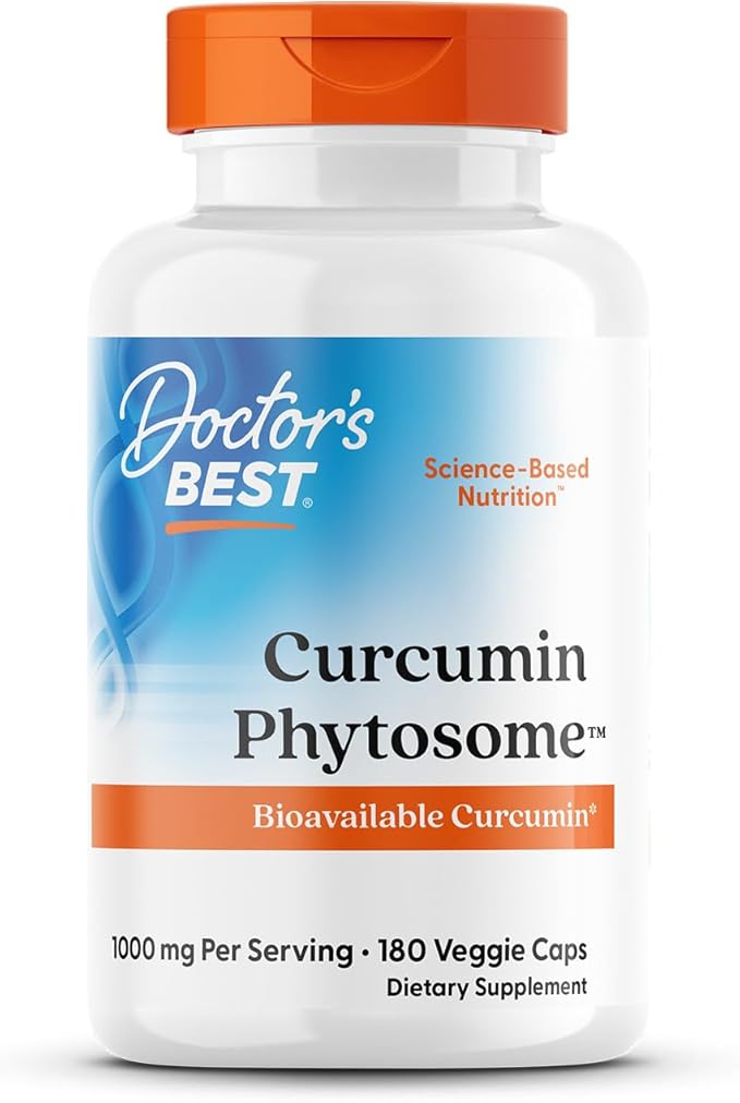 Doctors Best Curcumin Phytosome, Bioavailable Curcumin, Non-GMO, Gluten Free, Soy Free, Vegan 180 Veggie Caps