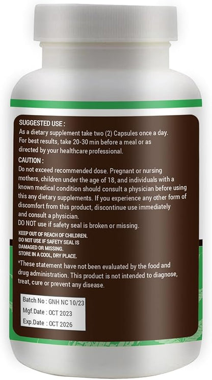 Neem Triple Complex - High-Potency Azadirachta Indica Capsules, Neem Leaves, Bark, Flowers in Ratio (80:10:10) - 180 Capsules, 90 Serving, 1000 Mg per Serving. Pack of 2.