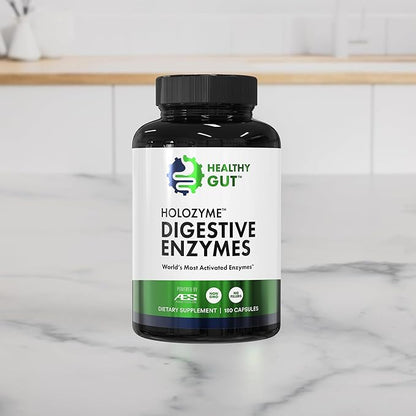 HoloZyme Max Strength Digestive Enzymes | Prevents Bloating, Gas, & Indigestion w/Protease, Amylase, Lipase, Lactase, and More | 15 Servings (Sample Bottle)
