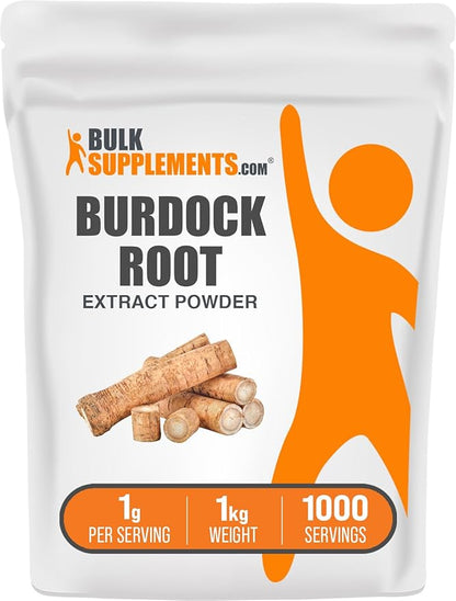 BulkSupplements.com Burdock Root Extract Powder - Burdock Root Powder, Herbal Supplement - Vegan & Gluten Free, 1g per Serving, 1kg (2.2 lbs) (Pack of 1)