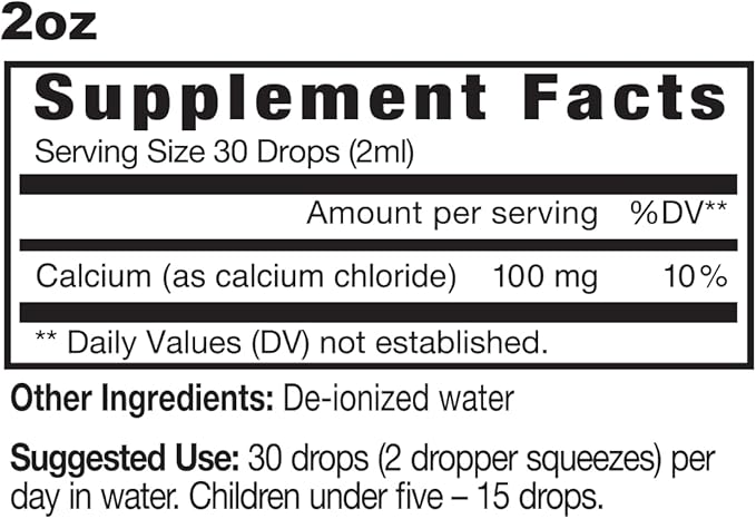 Eidon Ionic Minerals Calcium - Calcium Supplement, Liquid Concentrate, Mineral Dietary Supplement for Healthy Teeth, Bone Strength & Muscle Function - 2 Ounce Bottle