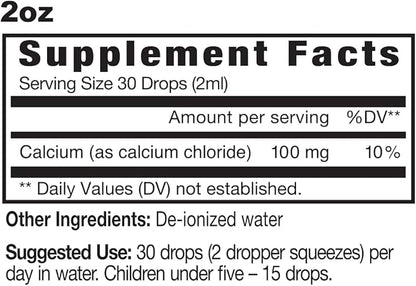 Eidon Ionic Minerals Calcium - Calcium Supplement, Liquid Concentrate, Mineral Dietary Supplement for Healthy Teeth, Bone Strength & Muscle Function - 2 Ounce Bottle