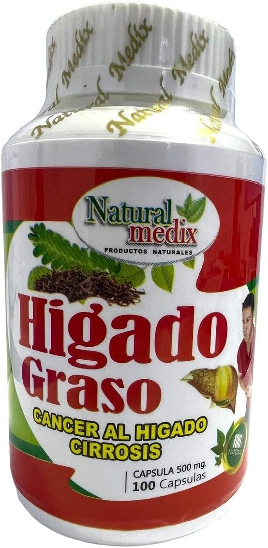 Hígado Graso Suplemento Herbal con Alcachofa, Sangre de Drago y Boldo – 100 Cápsulas | Liver Support Supplement with Artichoke, Dragon’s Blood & Boldo – 100 Capsules