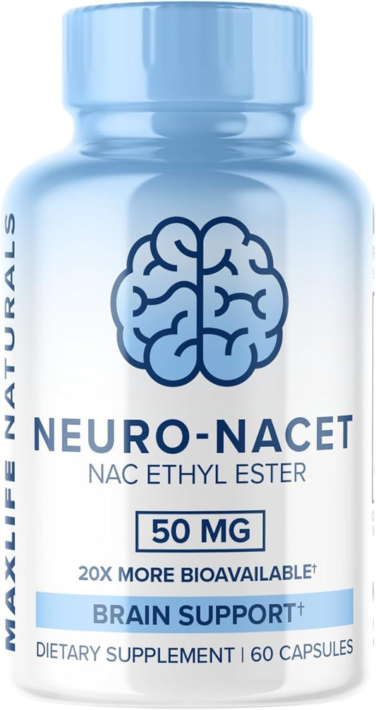 Neuro NACET - N-Acetyl Cysteine Ethyl Ester - 20x More Bioavailable Than NAC 1000mg - 10x Higher Glutathione Boost Over Liposomal Glutathione - NAC Ethyl Ester with Glycine, Selenium, Brain Support