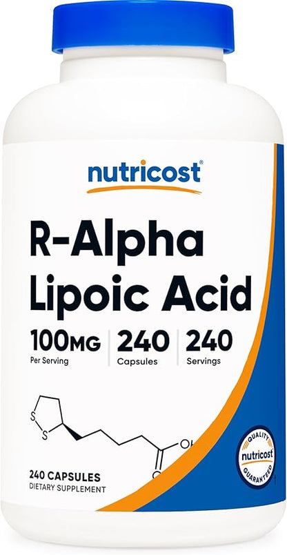 Nutricost R-Alpha Lipoic Acid 100mg, 240 Capsules - Veggie Caps, Vegan, Non-GMO, Gluten Free