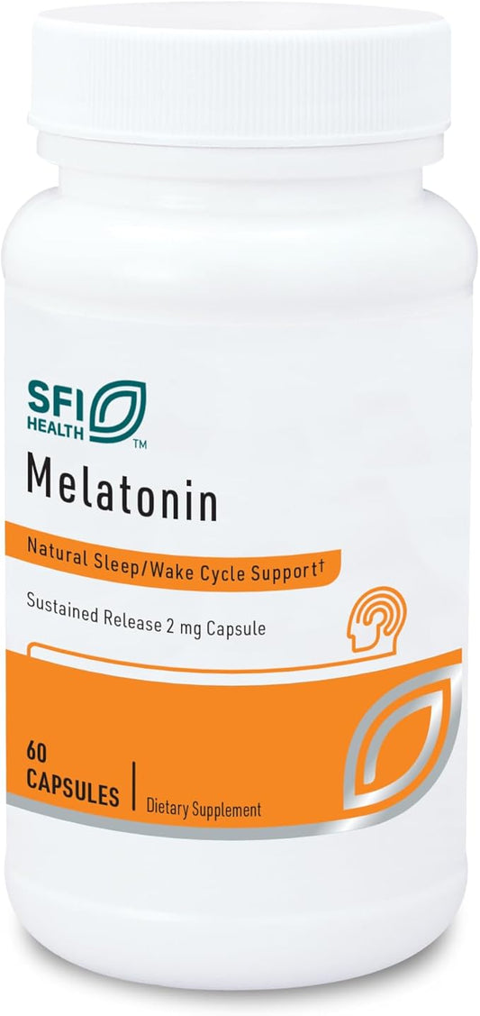 Klaire Labs Melatonin-SR - Sustained 'Time Release' Melatonin 2mg Capsules - Sleep Support for Men & Women (60 Capsules)