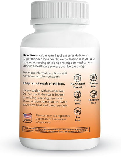 Theracurmin Turmeric Curcumin Supplement, 60 Count, High Absorption Turmeric & Curcumin -Joint Support Supplement - 42.6X More Bioavailablity