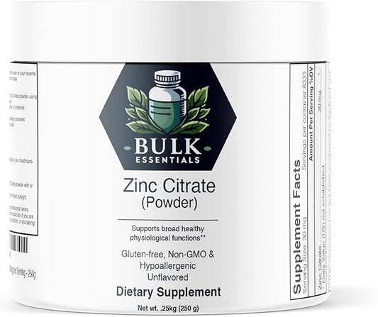Zinc Oxide Powder - Zinc Oxide Supplement - Zinc Powder for Immune Support - Gluten Free - 50mg per Serving - 250g