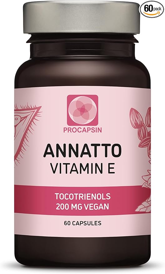 Annatto Tocotrienols Vegan Vitamin E Supplements, Tocopherol Free, Eannatto Capsules Without PAH's and contaminants - Improved from Deltagold - 200mg - Non-GMO & Antioxidant