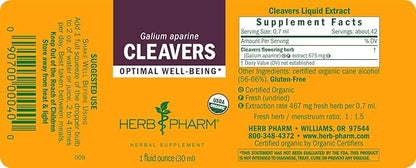 Herb Pharm Cleavers Liquid Extract - 1 Oz (DCLEAV01) (Pack of 2)