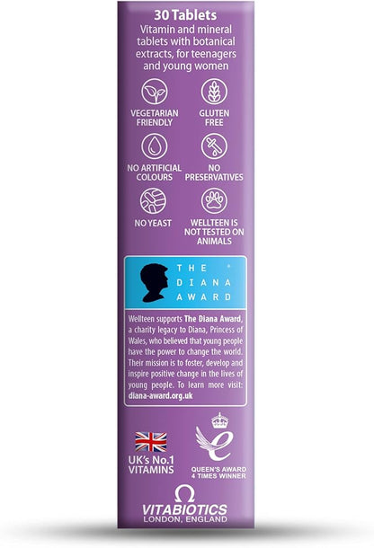 Vitabiotics Wellteen Her - Nutritional Support for Teenagers and Young Women Ages 13-19 - 30 Tablets