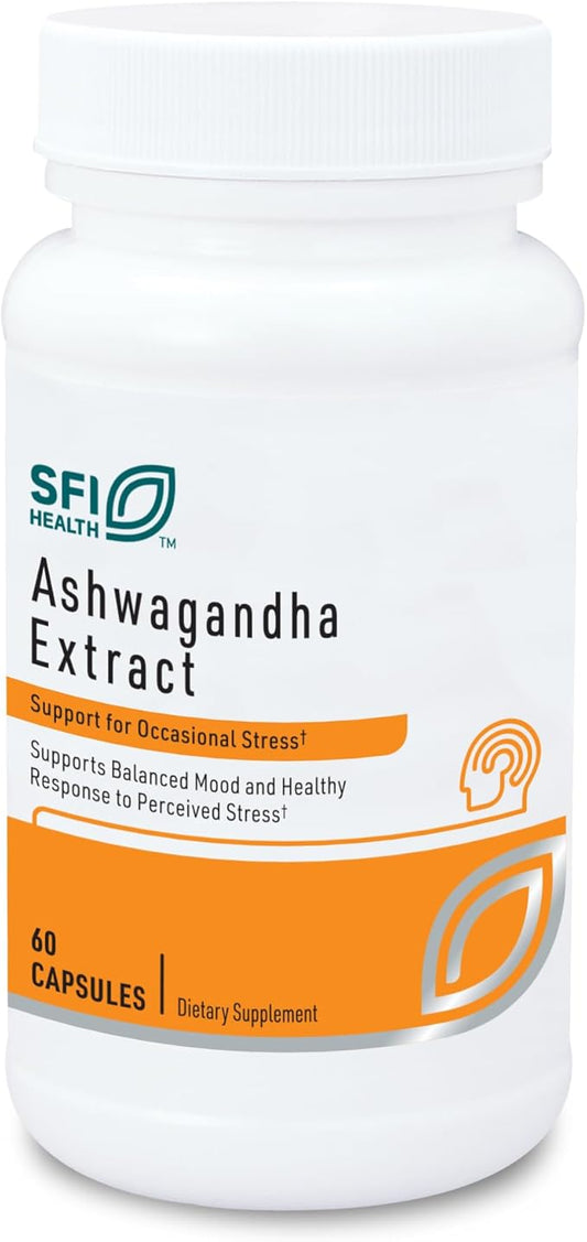 Klaire Labs Ashwagandha Extract 300mg - Ashwagandha Supplement to Promote Memory, Cognitive Function & Healthy Stress Response - Hypoallergenic Ashwagandha Root Extract (60 Capsules)