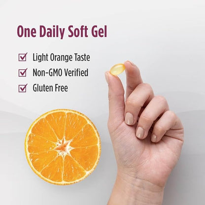 Nordic Naturals Vitamin D3 + K2, Orange Taste - 60 Soft Gels - Synergistic Support for Bones, Immune Function & Calcium Balance - Non-GMO - 60 Servings