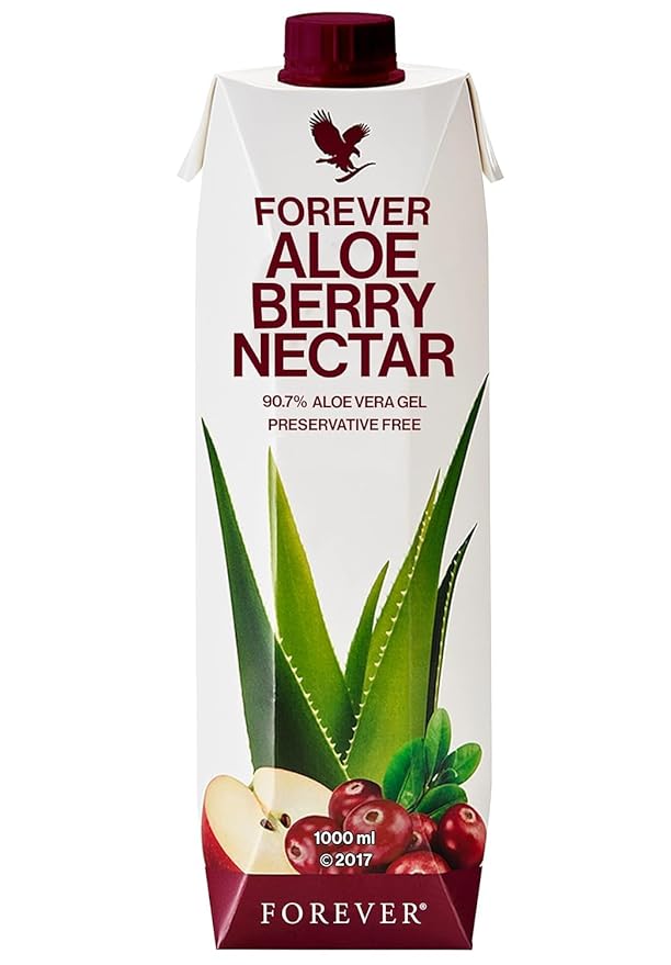 Forever Living - Aloe Berry Nectar, 90.7% Pure Aloe Vera Gel with Cranberries and Apples, No Added Preservatives, 1L (Pack of 1)