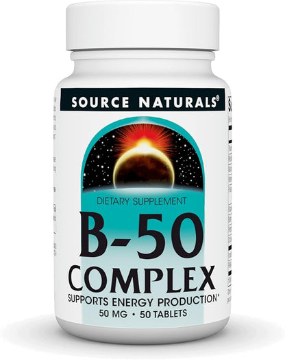 Source Naturals B-50 Complex, Supports Energy Production* - 50 Tablets